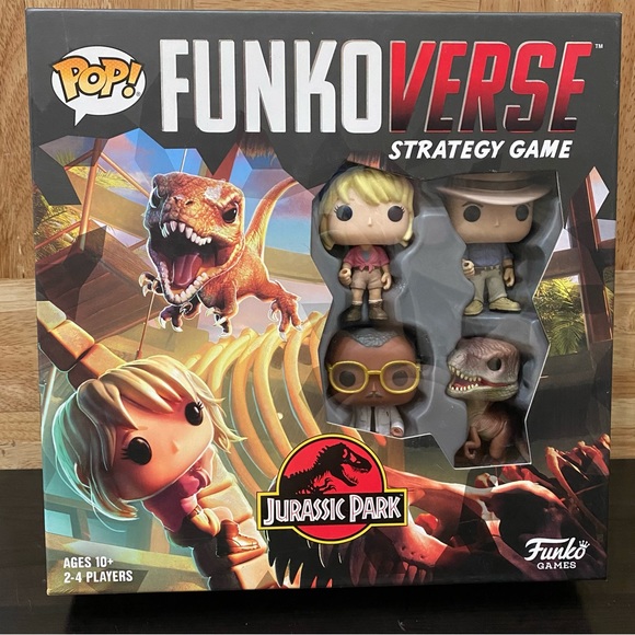 FUNKO POP Funkoverse Strategy Game: Jurassic Park 4 pack 100 World Board Game - Picture 1 of 9